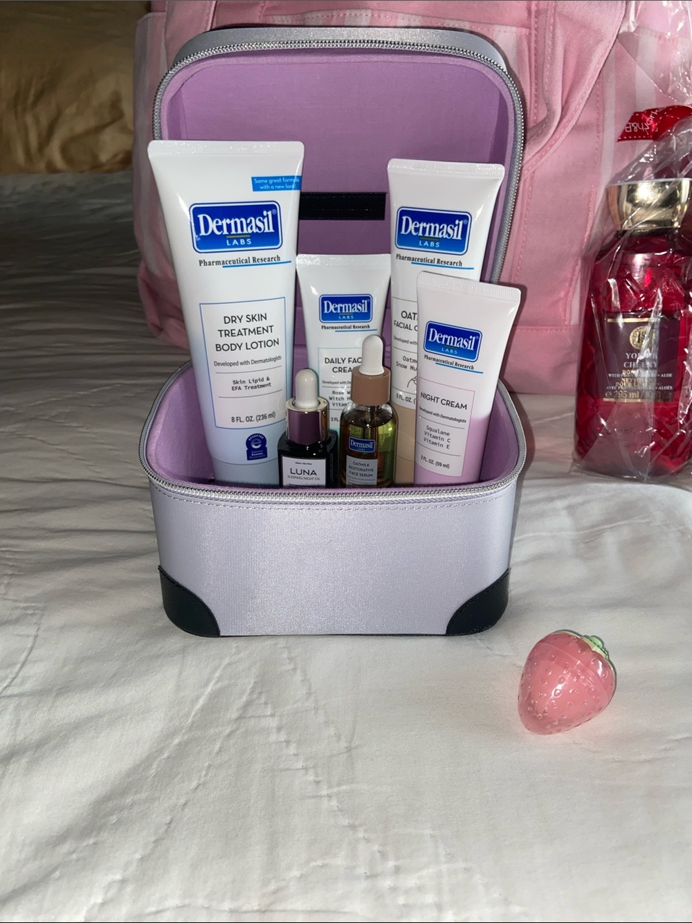 Victoria’s Secret Train Case w/Dermasil 5-Pc. Skincare Set